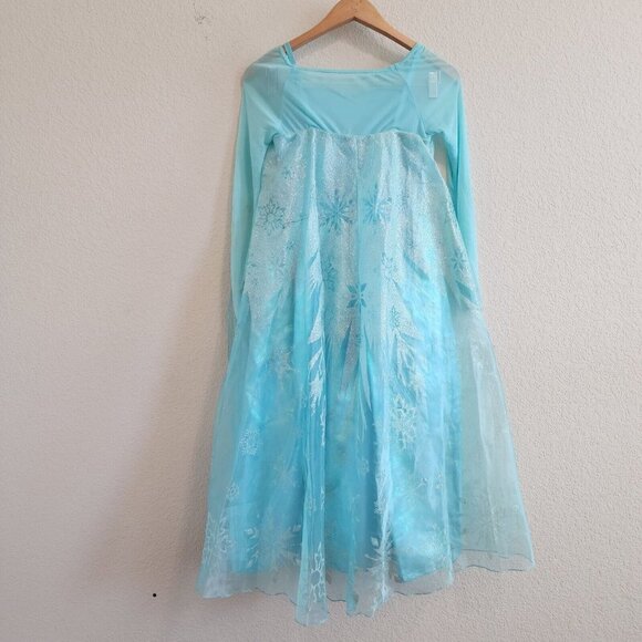 Disney Store Frozen Queen Elsa Glitter Sequin Blue Halloween Costume Dress 9/10 - Picture 6 of 11